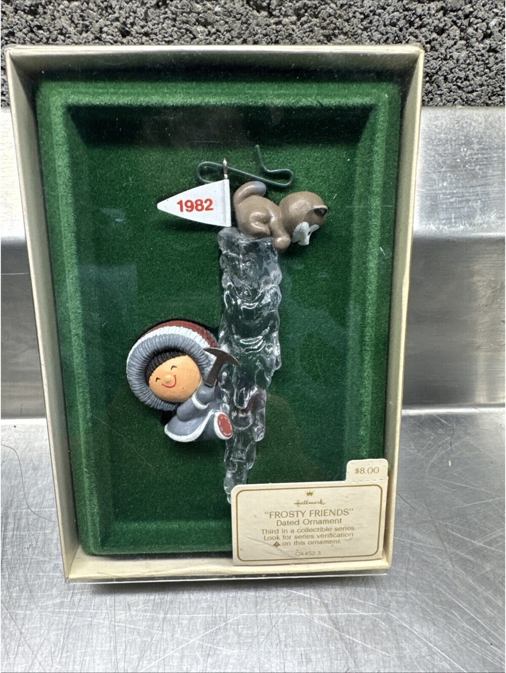 1982 Hallmark FROSTY FRIENDS #3 Ornament 3rd in Series Icicle Husky w/ Box & Tag